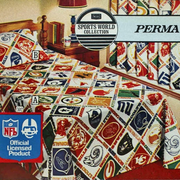 Vintage 1970's NFL 2 Piece Curtains - Picture 4 of 5